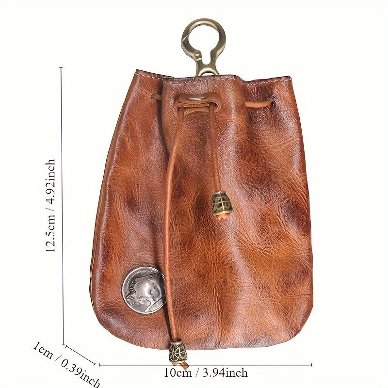 Mini Viking Sporran Coin Purse Keychain Top-Grain Leather Waist Bag 1pc