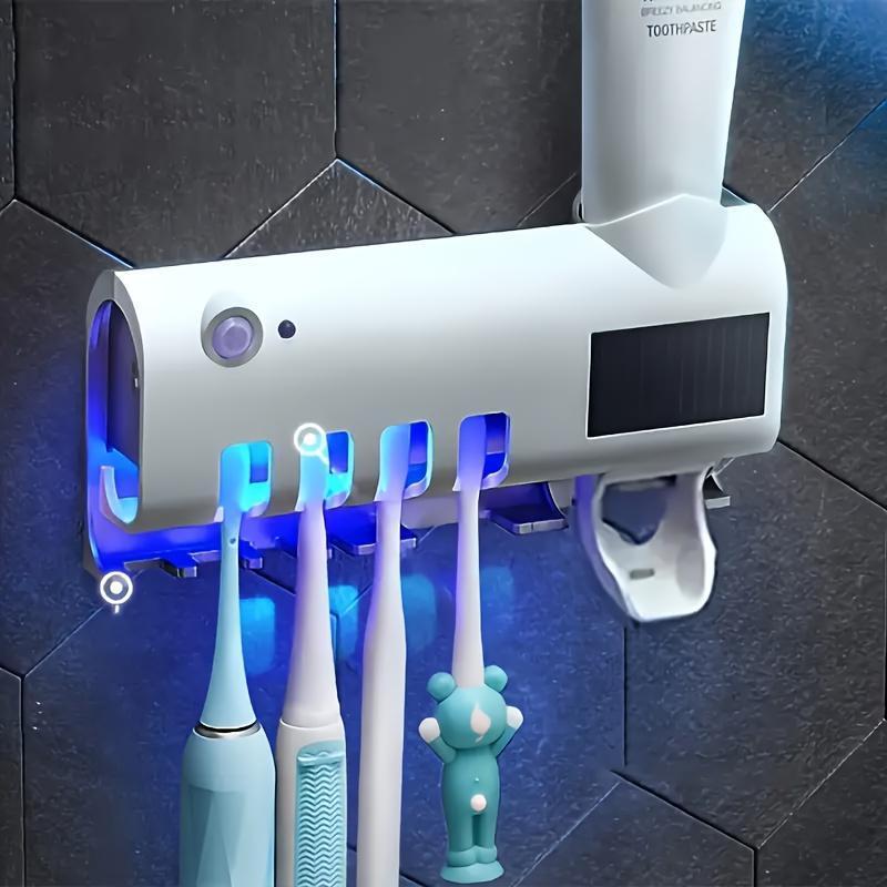 Wall Mount Toothbrush Sterilizer USB Solar Rechargeable Stand Smart Dryer 400mAh