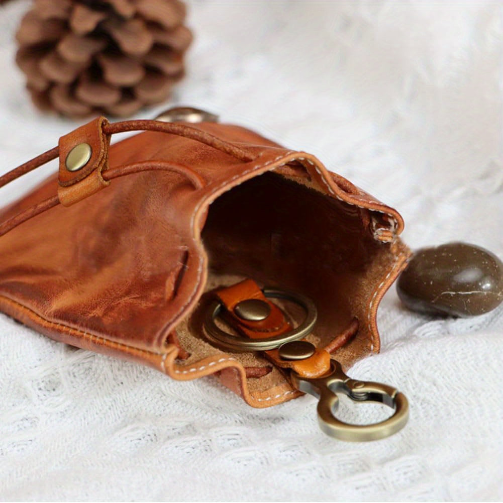 Mini Viking Sporran Coin Purse Keychain Top-Grain Leather Waist Bag 1pc