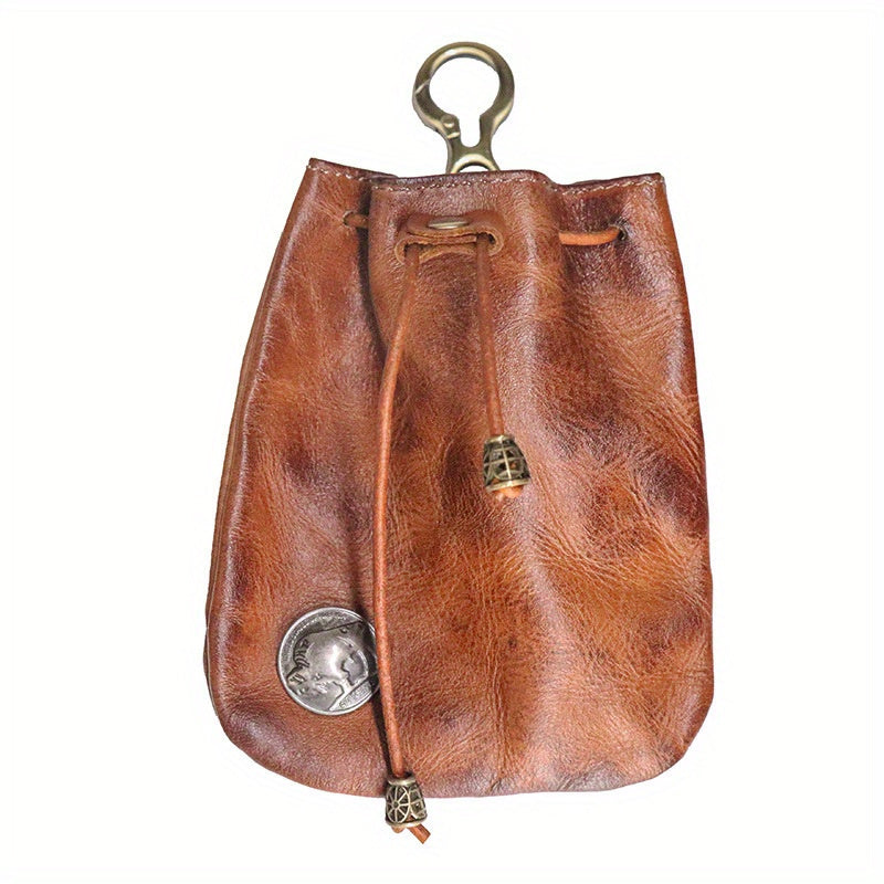 Mini Viking Sporran Coin Purse Keychain Top-Grain Leather Waist Bag 1pc