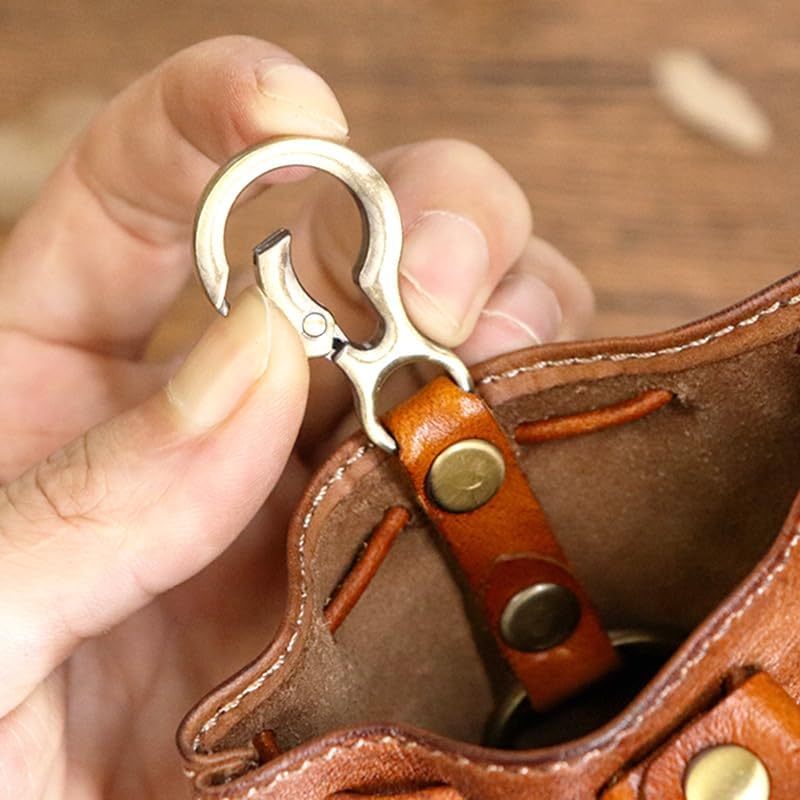 Mini Viking Sporran Coin Purse Keychain Top-Grain Leather Waist Bag 1pc