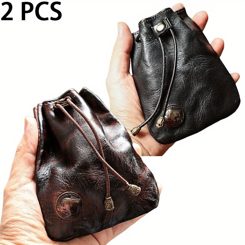 Mini Viking Sporran Coin Purse Keychain Top-Grain Leather Waist Bag 1pc