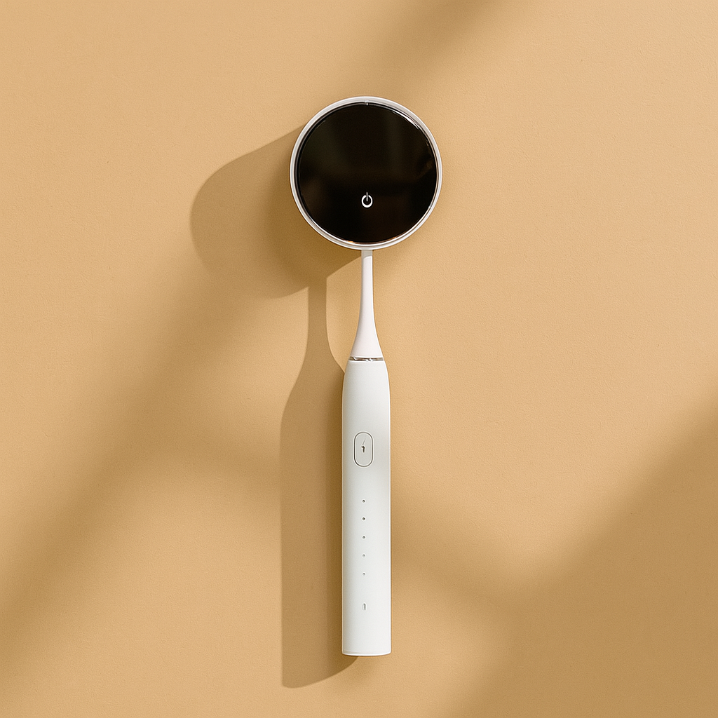 Smart Toothbrush Dryer Wall Mount USB LED Display Rotating Sterilizer ABS White