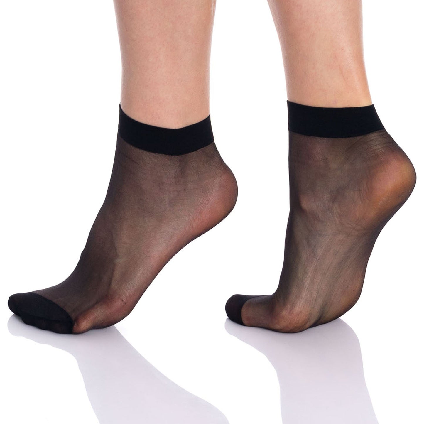 10 Pairs Women’s Sheer Ankle Socks 15 Denier Lightweight Mesh Fit One Size