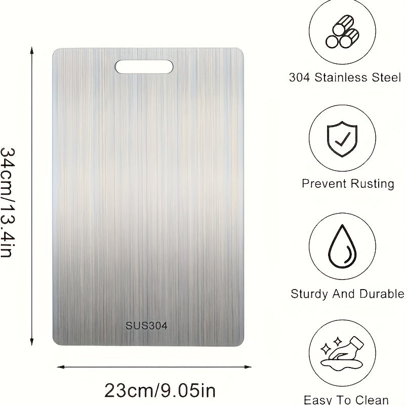 Titanium 2024 Double-Sided Stainless Steel Cutting Board 15x10 Kitchen