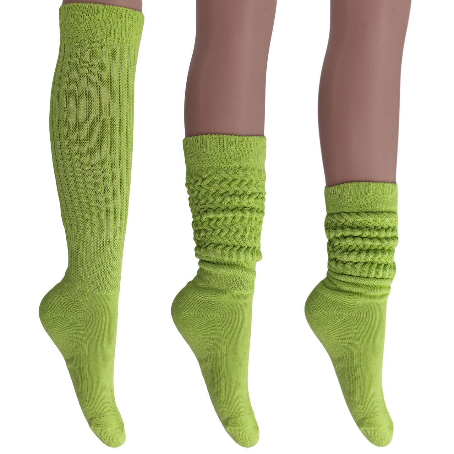 Women's Extra Long Slouch Socks – 6 Pairs, Size 5-10, Soft Cotton, Retro Style