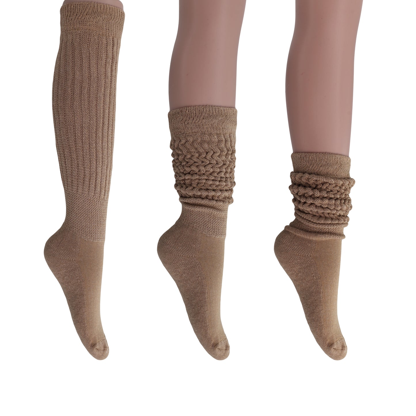 Women's Extra Long Slouch Socks – 6 Pairs, Size 5-10, Soft Cotton, Retro Style