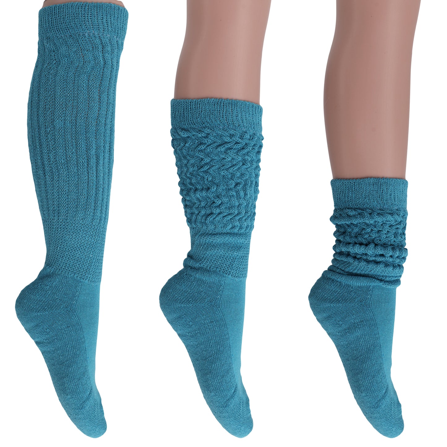 Women's Extra Long Slouch Socks – 6 Pairs, Size 5-10, Soft Cotton, Retro Style