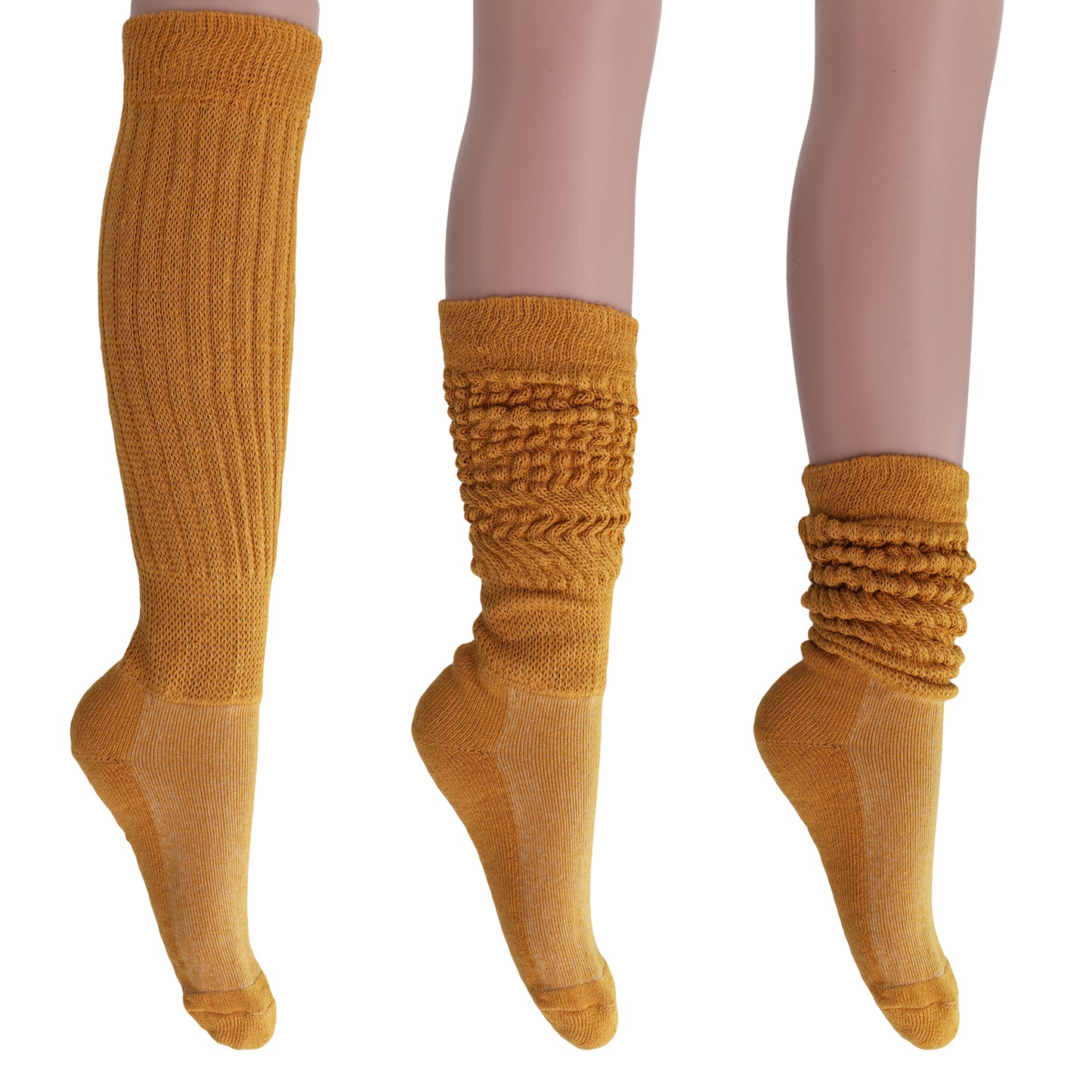 Women's Extra Long Slouch Socks – 6 Pairs, Size 5-10, Soft Cotton, Retro Style