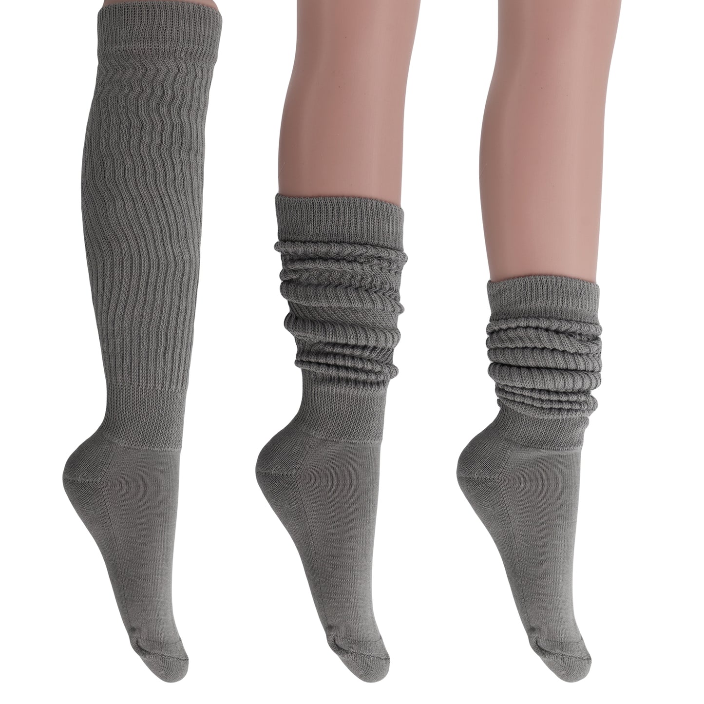 Women's Extra Long Slouch Socks – 6 Pairs, Size 5-10, Soft Cotton, Retro Style