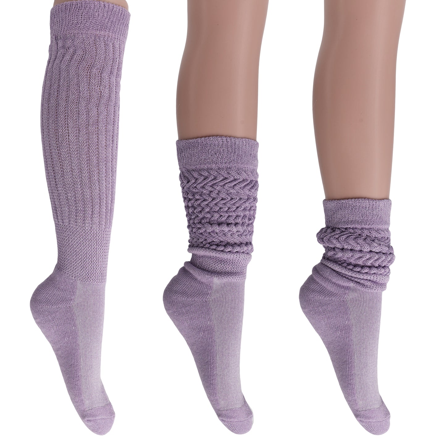 Women's Extra Long Slouch Socks – 6 Pairs, Size 5-10, Soft Cotton, Retro Style