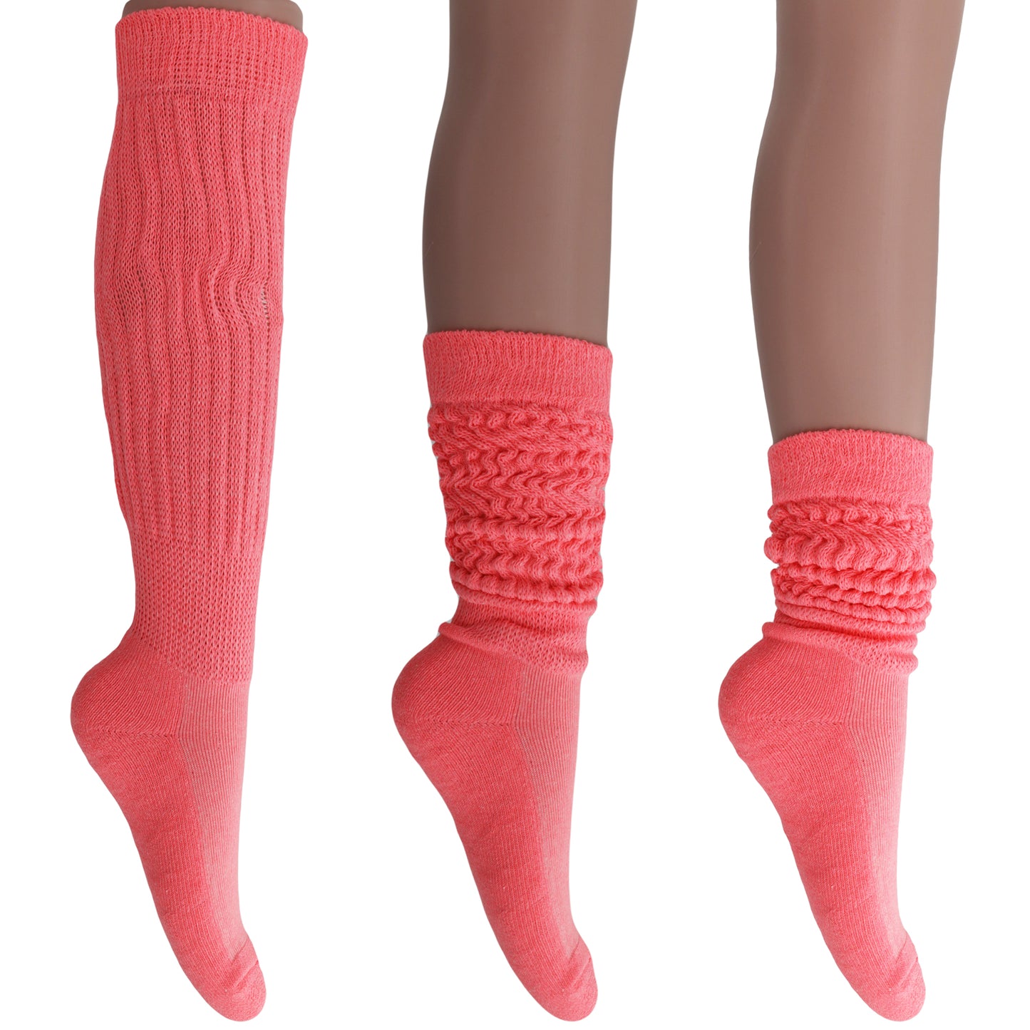 Women's Extra Long Slouch Socks – 6 Pairs, Size 5-10, Soft Cotton, Retro Style