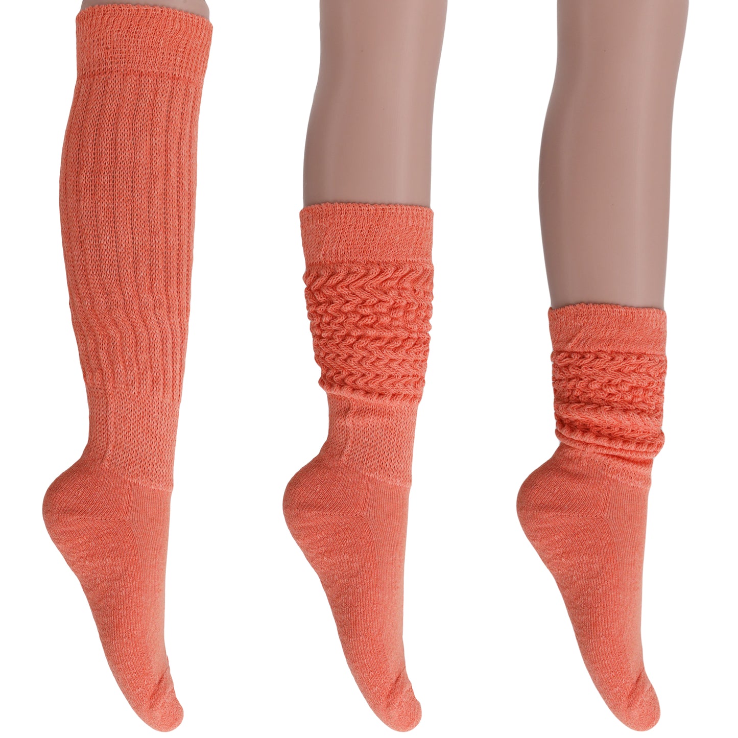 Women's Extra Long Slouch Socks – 6 Pairs, Size 5-10, Soft Cotton, Retro Style