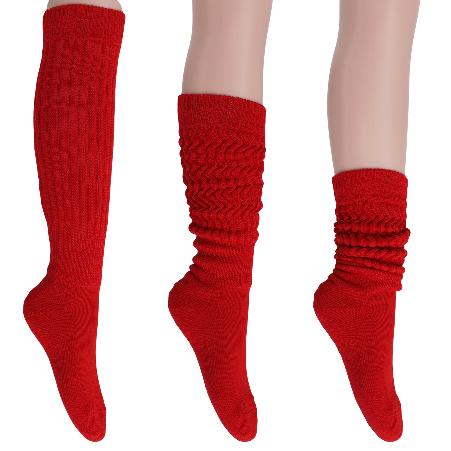 Women's Extra Long Slouch Socks – 6 Pairs, Size 5-10, Soft Cotton, Retro Style