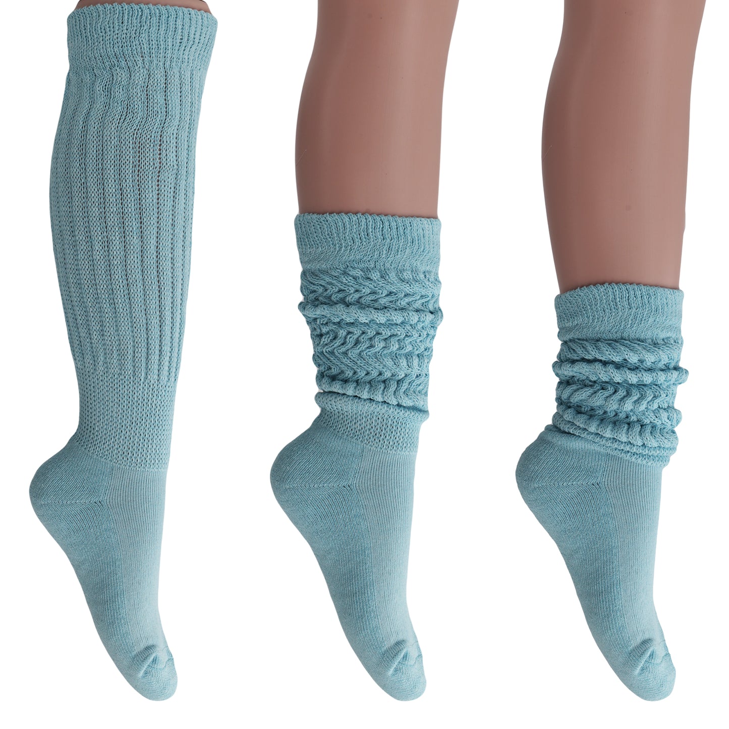 Women's Extra Long Slouch Socks – 6 Pairs, Size 5-10, Soft Cotton, Retro Style