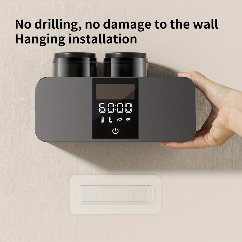 Smart Toothbrush Holder UV Sterilizer Wall Mount USB Charging 4 Brush Slots 2 Cups
