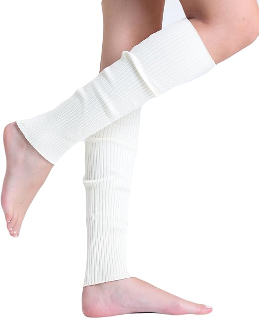 1 Pair Women’s Cotton Leg Warmers 21” Long – Soft Knit for Cold Weather & Dance