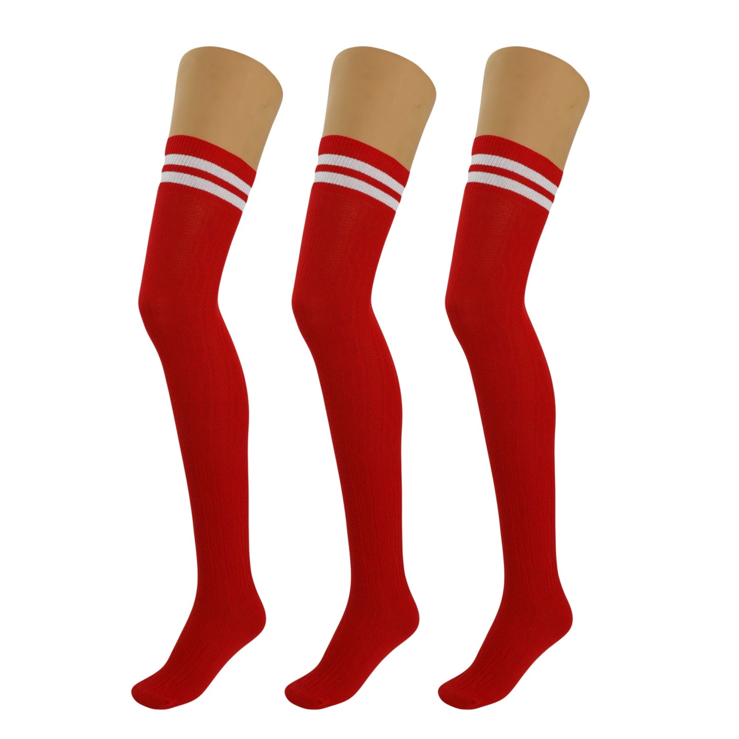 3 Pairs Women’s Over Knee Socks Warm Stretchy Knit Boot Stockings US Size 5-10