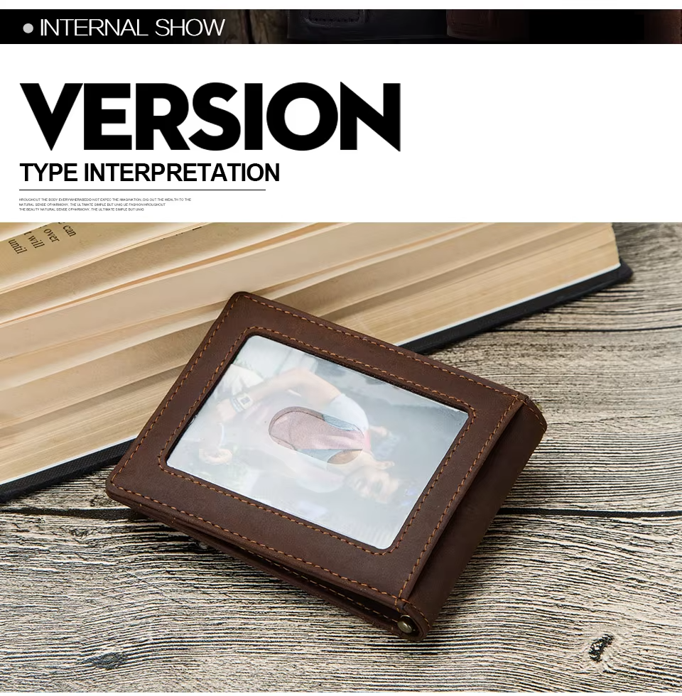 Slim RFID Genuine Leather Bifold Wallet with Money Clip - Men’s Card Holder