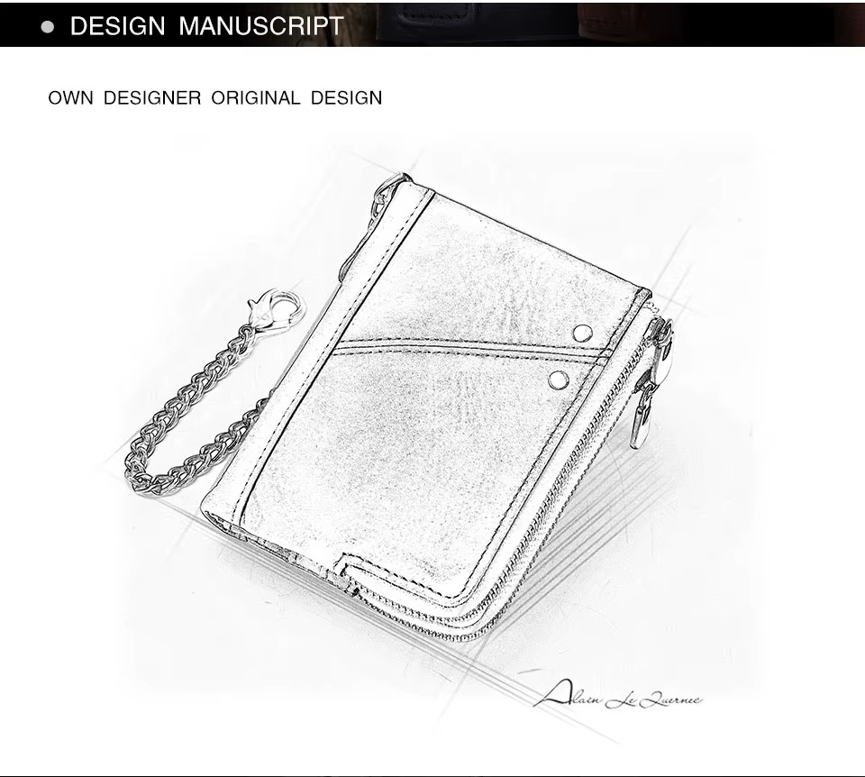 Men's Genuine Leather RFID Wallet - Short Zipper Coin Purse & Card Holder