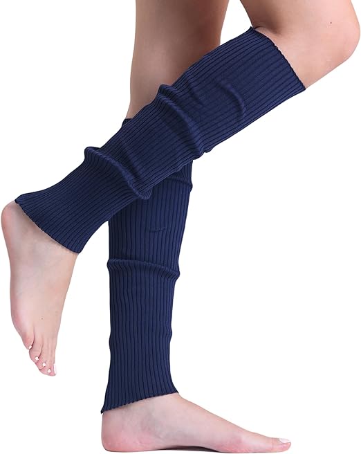 1 Pair Women’s Cotton Leg Warmers 21” Long – Soft Knit for Cold Weather & Dance