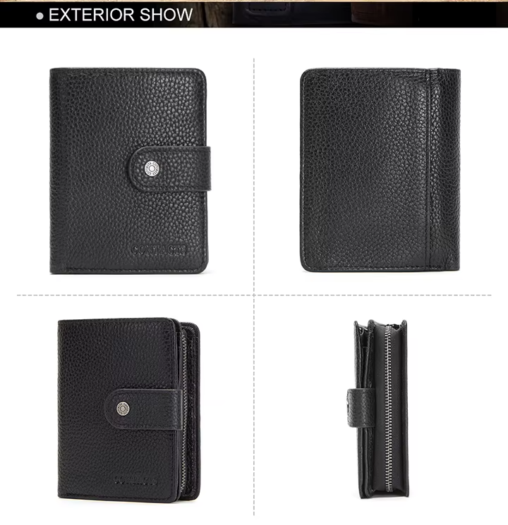 Men’s Genuine Leather RFID Wallet with Coin Pocket & Card Holder
