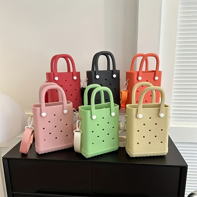 Mini EVA Beach Tote Bag with Detachable Shoulder Strap Cartoon Design