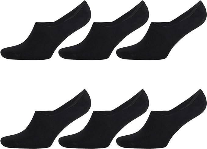 6 Pairs Men’s Bamboo No Show Loafer Socks Moisture Wicking Soft Size 8-11.5