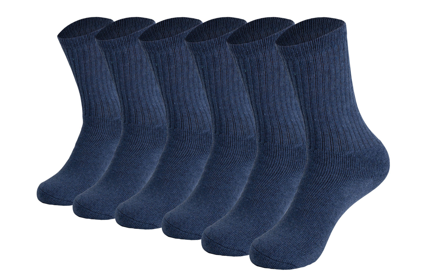 Men’s Crew Socks 6 Pairs Cotton Cushioned Breathable Athletic Size 5-11 Fit