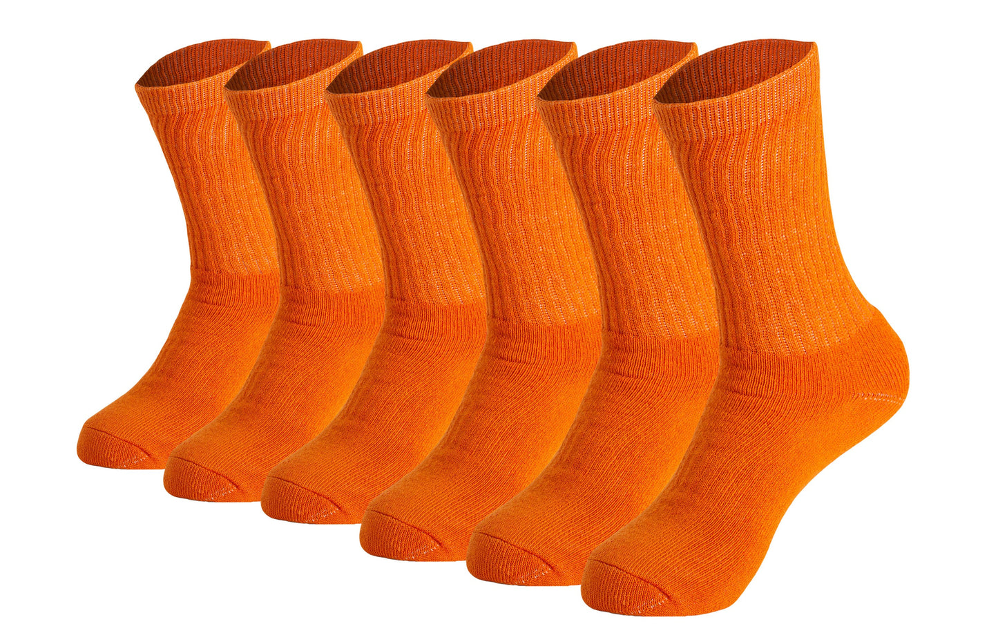 Men’s Crew Socks 6 Pairs Cotton Cushioned Breathable Athletic Size 5-11 Fit
