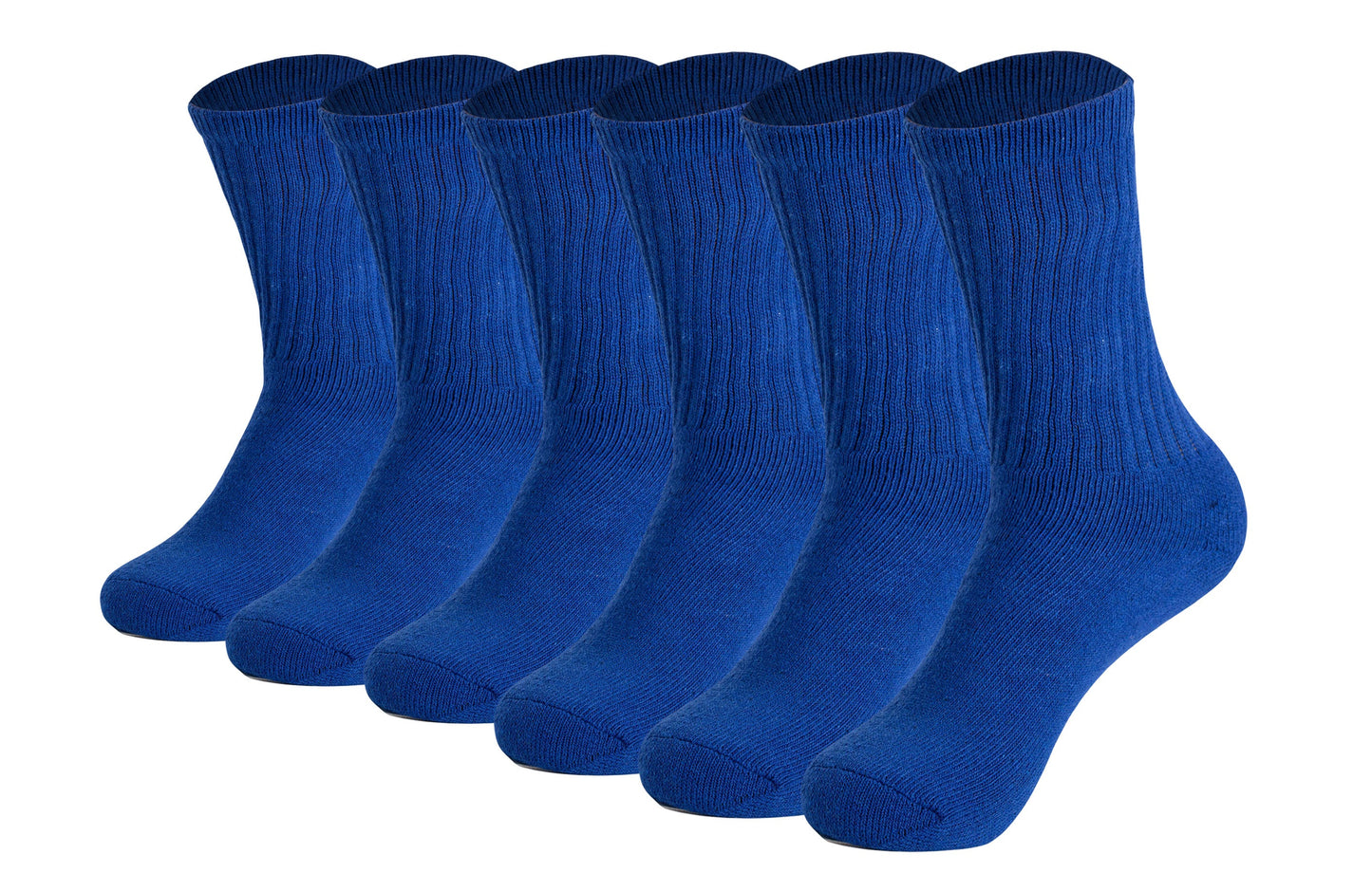 Men’s Crew Socks 6 Pairs Cotton Cushioned Breathable Athletic Size 5-11 Fit