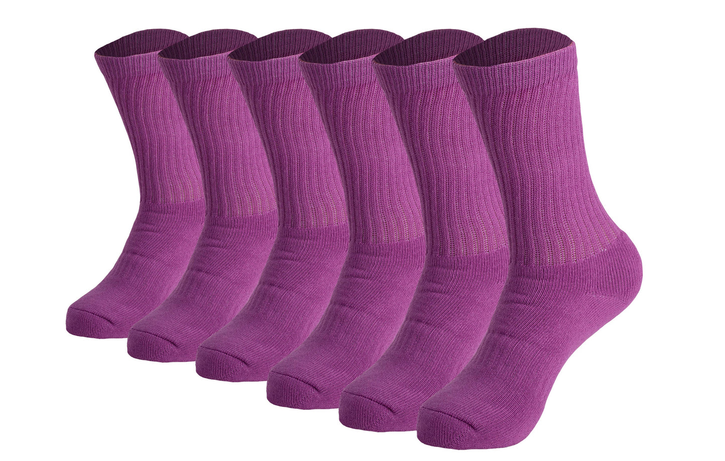 Men’s Crew Socks 6 Pairs Cotton Cushioned Breathable Athletic Size 5-11 Fit
