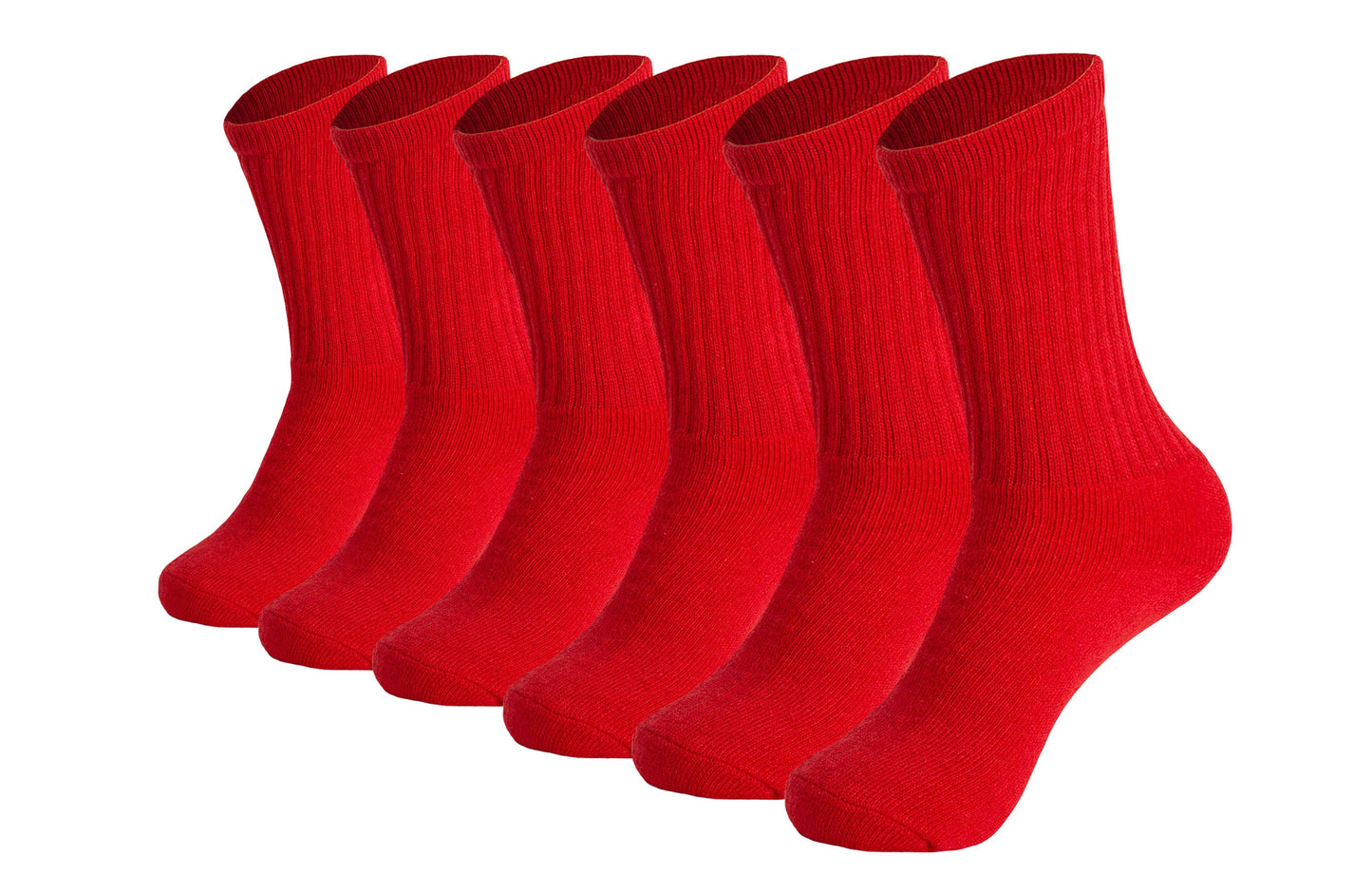 Men’s Crew Socks 6 Pairs Cotton Cushioned Breathable Athletic Size 5-11 Fit