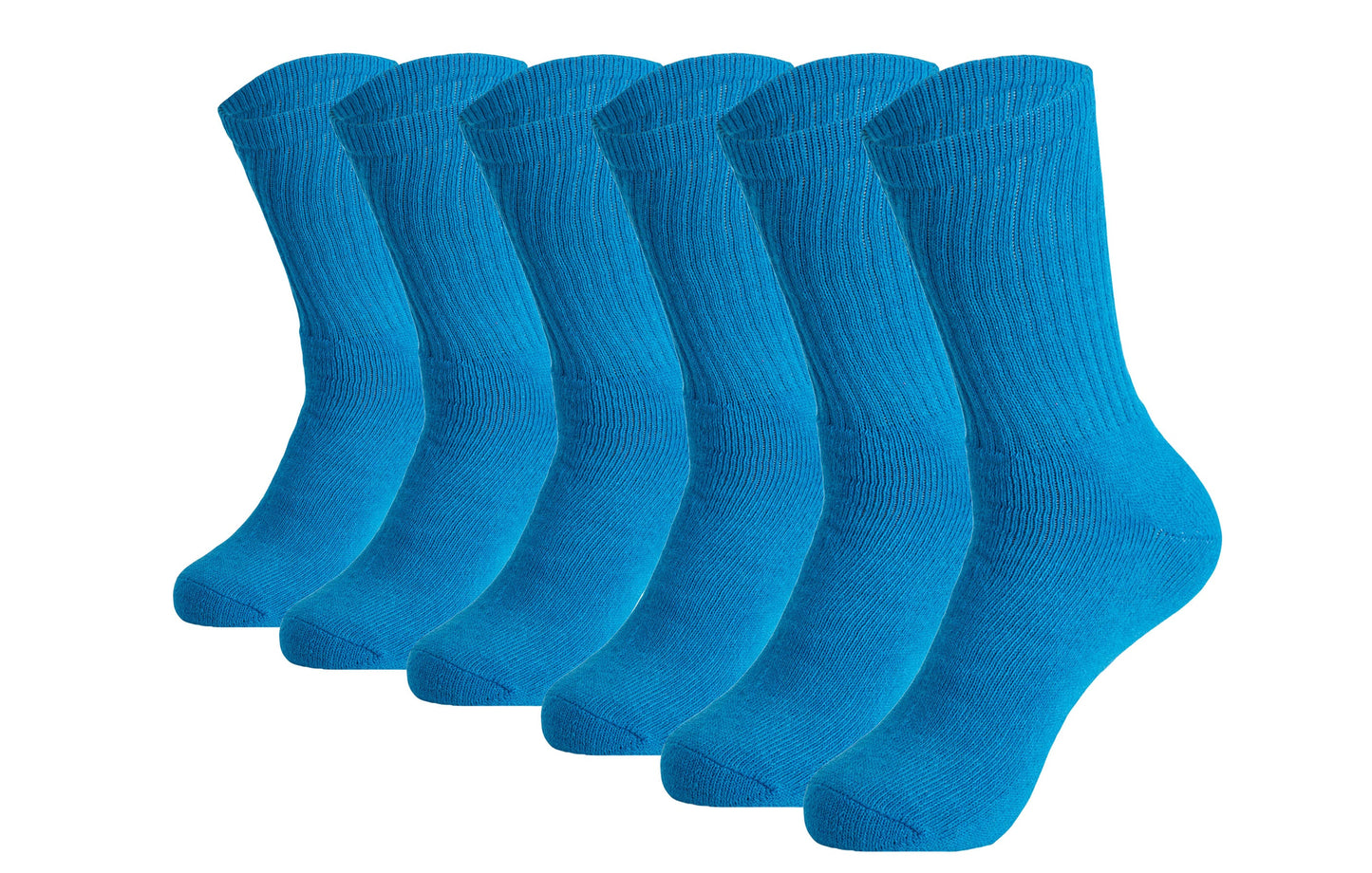Men’s Crew Socks 6 Pairs Cotton Cushioned Breathable Athletic Size 5-11 Fit