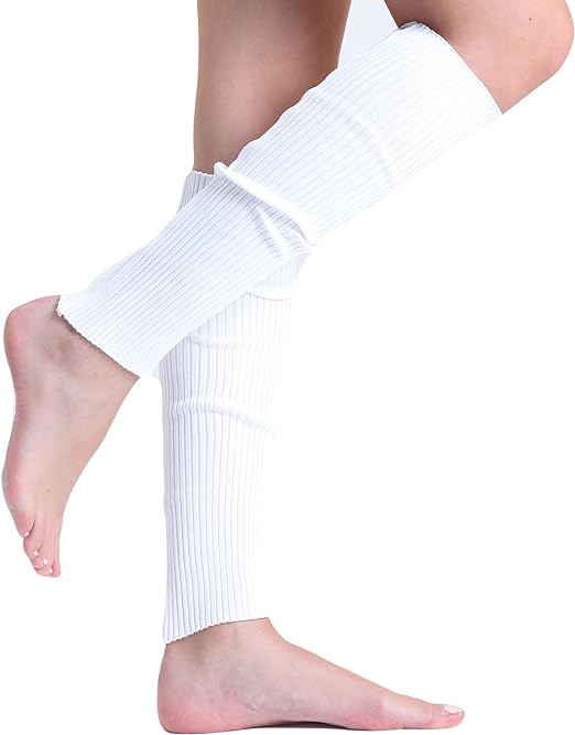 1 Pair Women’s Cotton Leg Warmers 21” Long – Soft Knit for Cold Weather & Dance