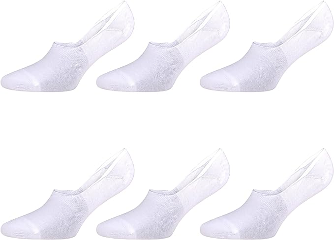6 Pairs Men’s Bamboo No Show Loafer Socks Moisture Wicking Soft Size 8-11.5