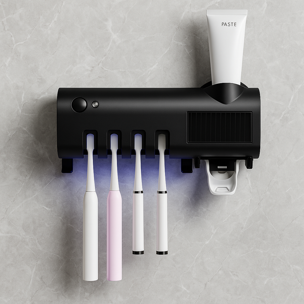 Wall Mount Toothbrush Sterilizer USB Solar Rechargeable Stand Smart Dryer 400mAh
