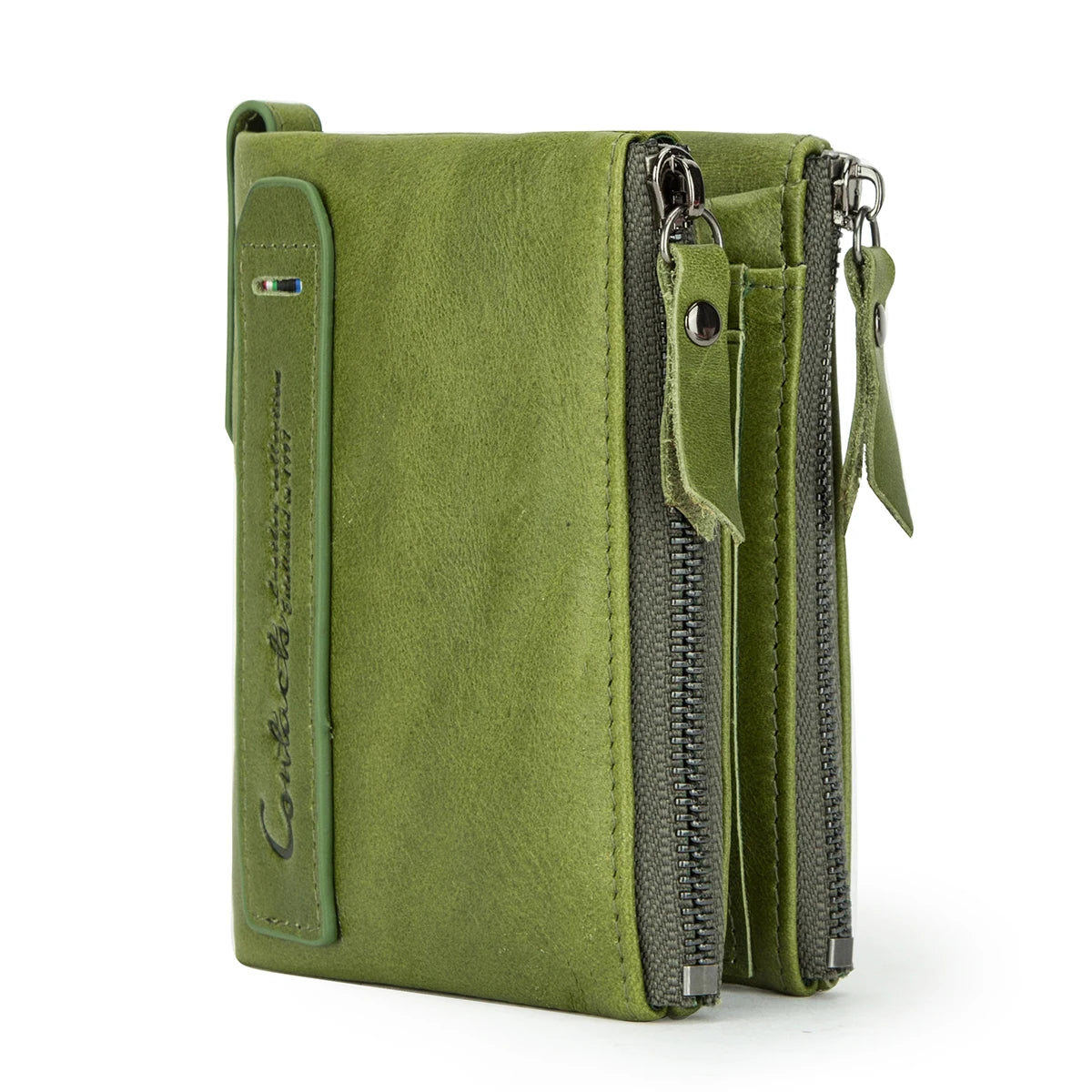 Men’s Genuine Leather Short Wallet with Coin Pocket & Card Holder