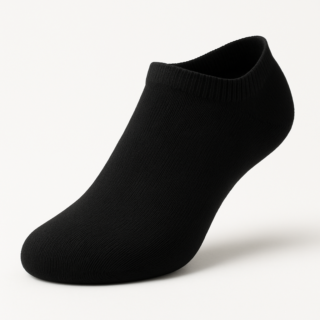 Men's Bamboo No Show Socks 3 Pairs Seamless Odor-Free Soft Fit Black White Red