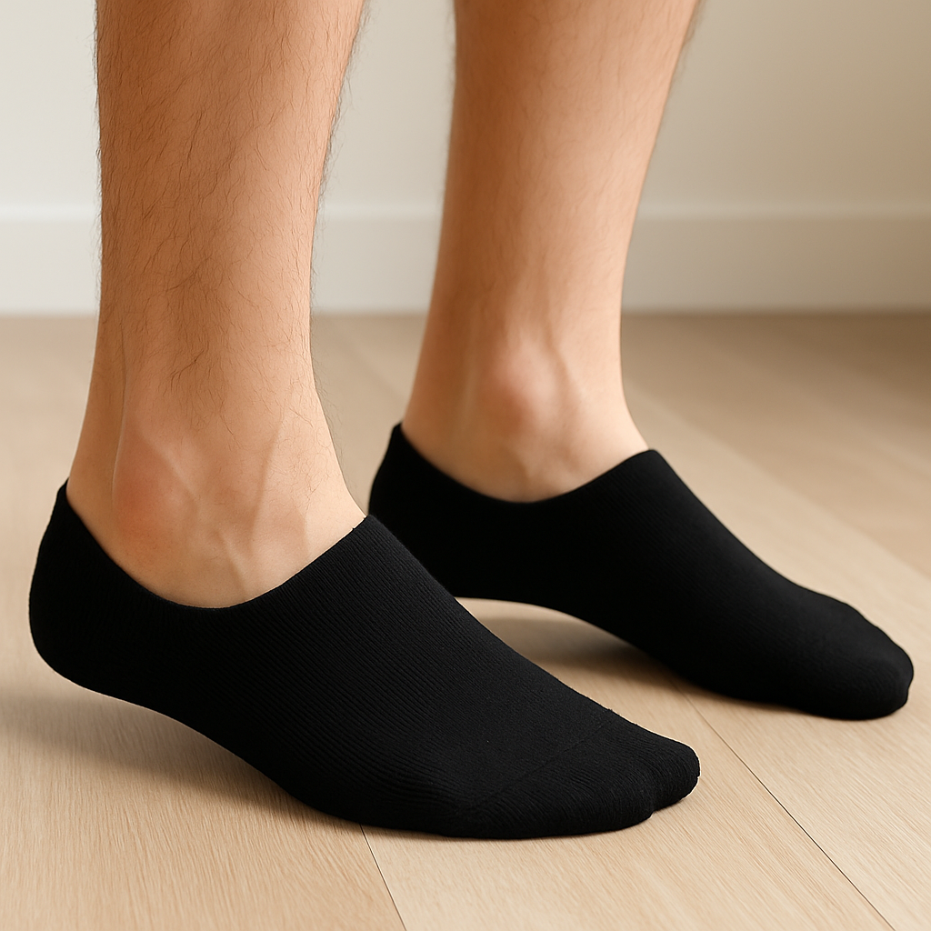 Men's Bamboo No Show Socks 3 Pairs Seamless Odor-Free Soft Fit Black White Red