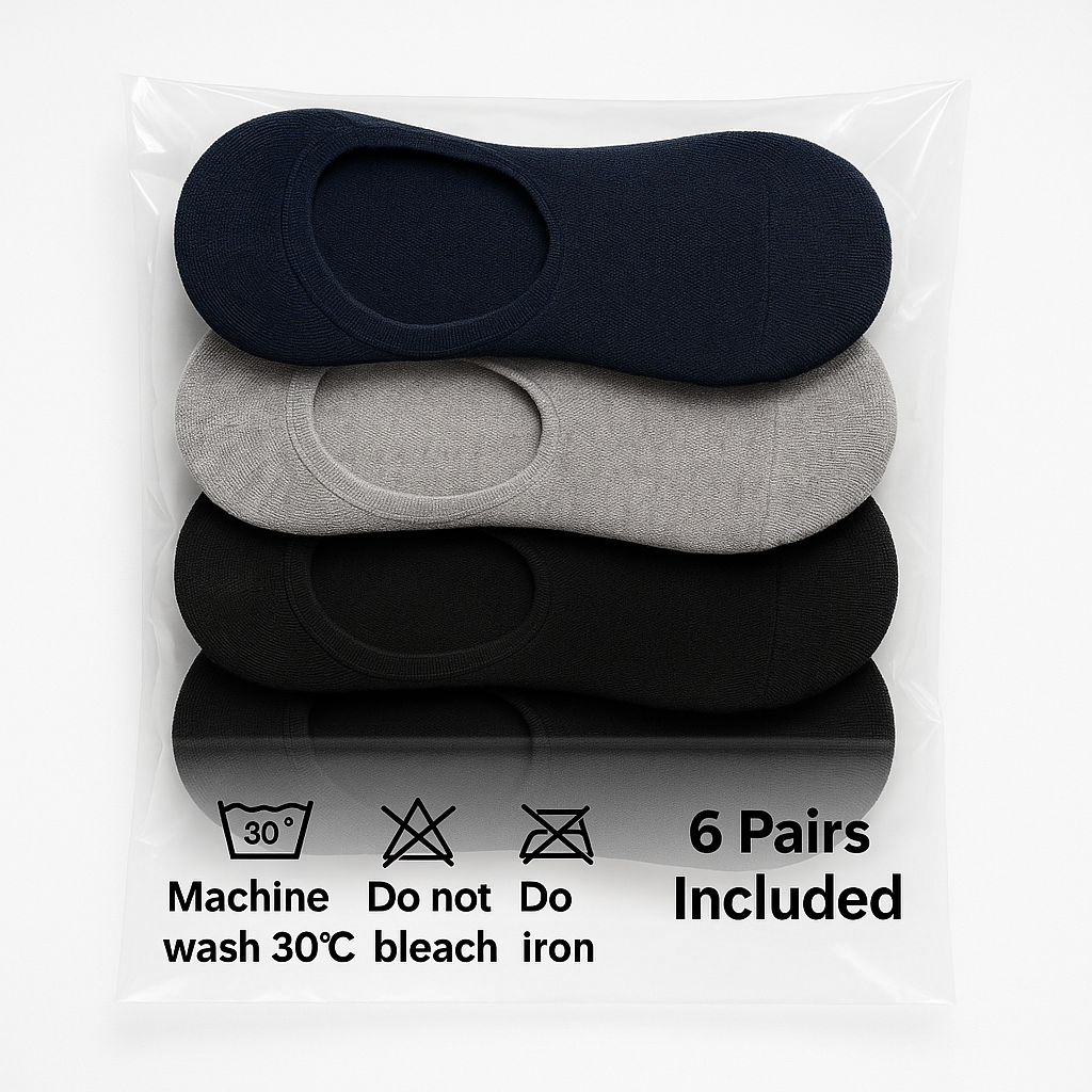 Mens Cotton No Show Socks 3 Pairs Sport Style Invisible Anti Slip Seamless