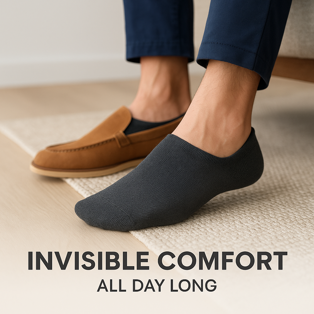 Mens Bamboo No Show Socks 4 Pairs Odor Control Seamless Toe Organic Soft