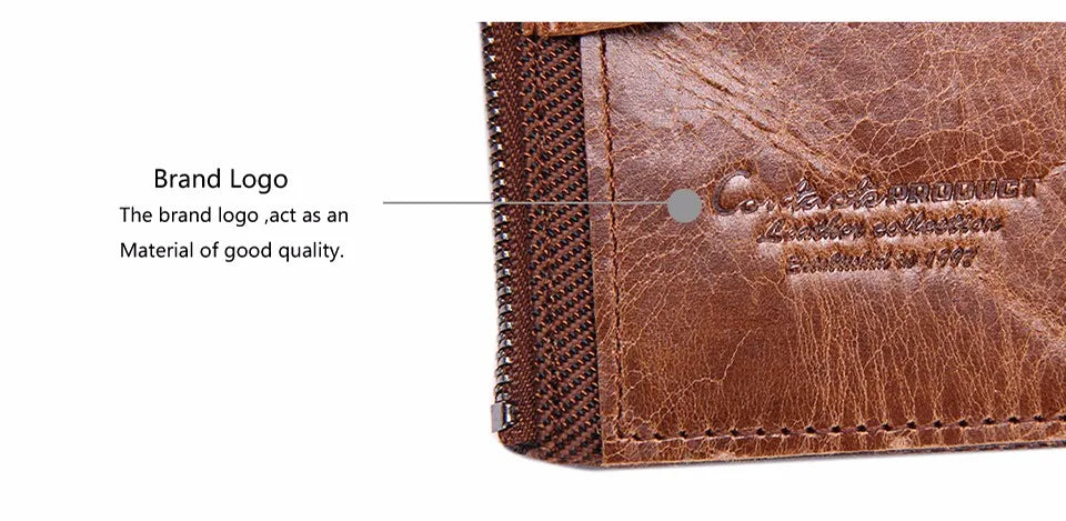 Men’s Genuine Leather Short Wallet with Coin Pocket & Card Holder