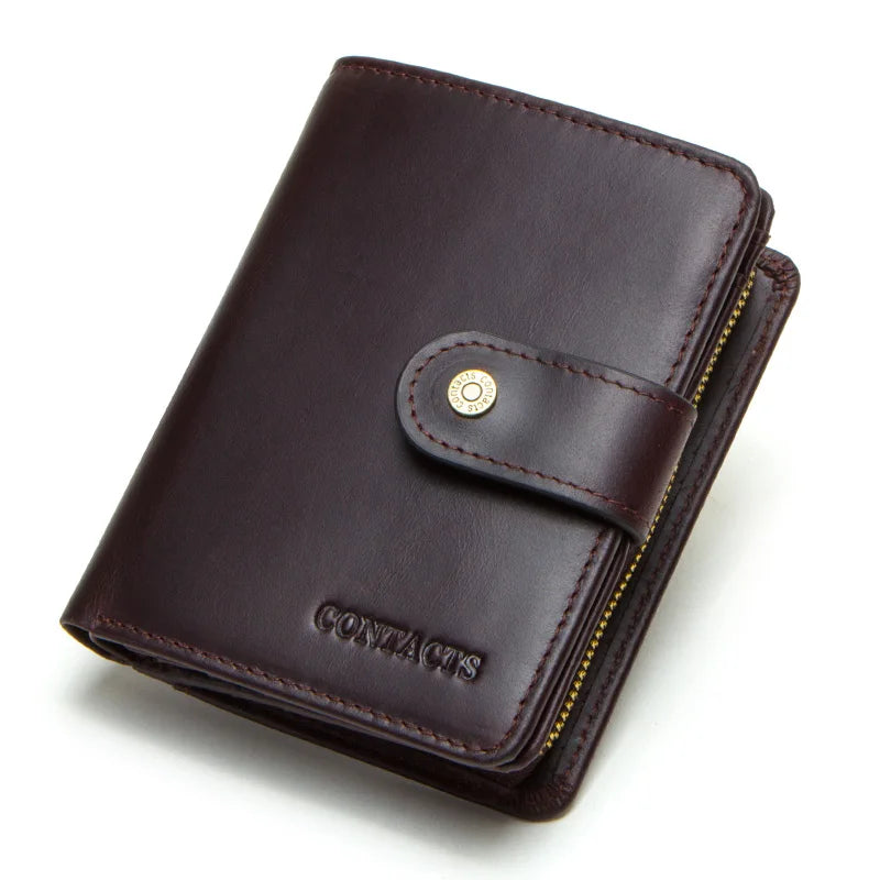 Men’s Genuine Leather RFID Wallet with Coin Pocket & Card Holder