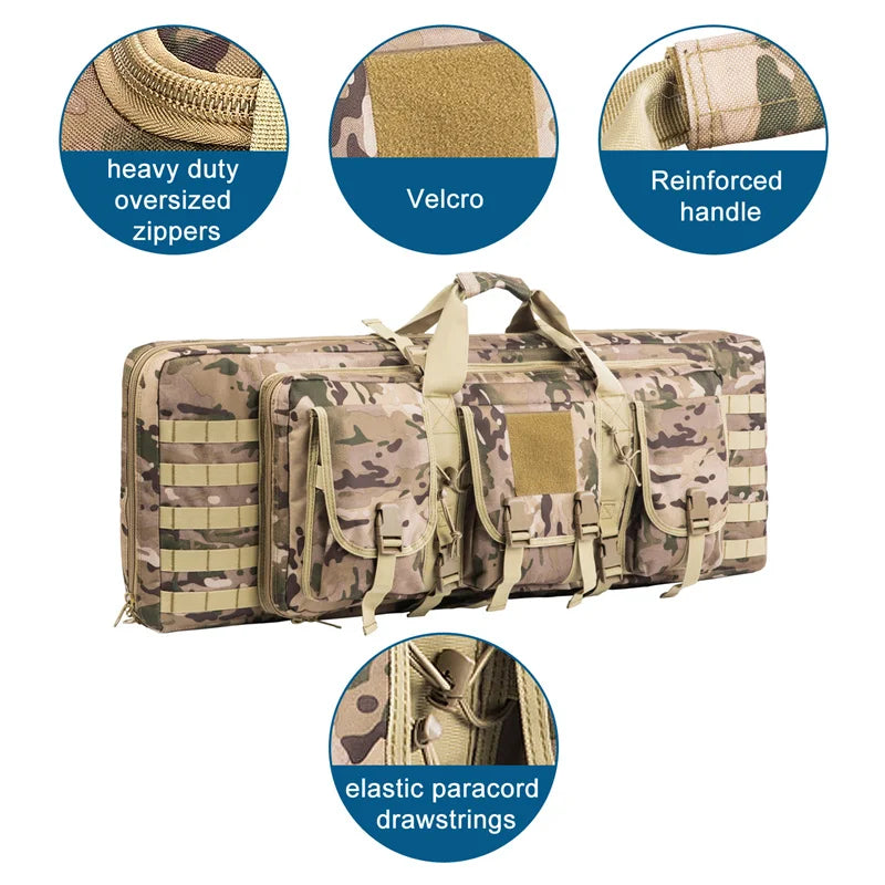 32-38 Inch Double Rifle Bag – Portable Gun Case Backpack for Shooting & Hunting