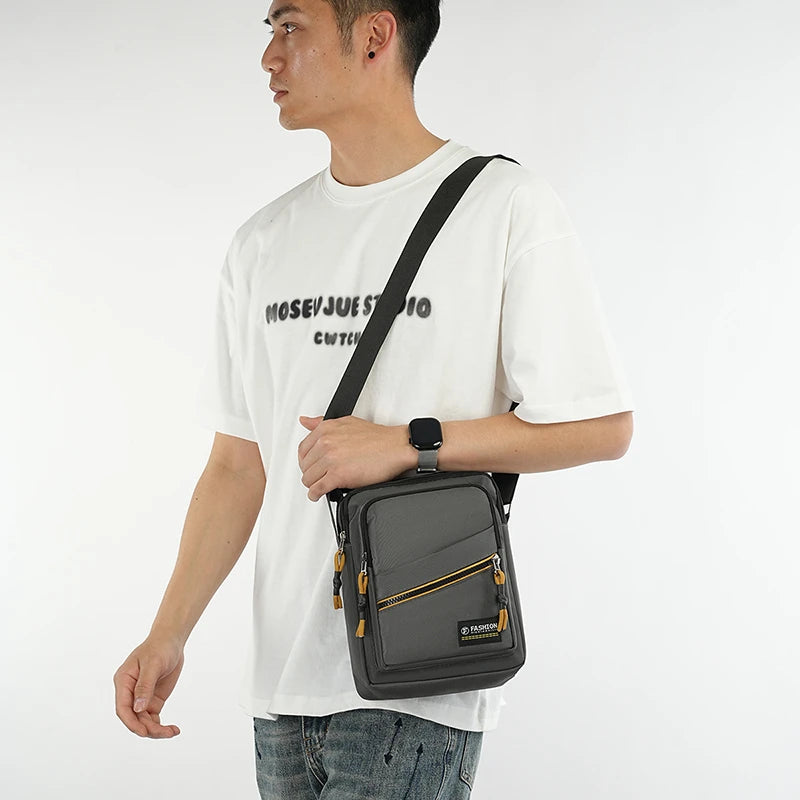 Men’s Nylon Flap Chest Bag Crossbody Sling Pack Large Capacity Travel