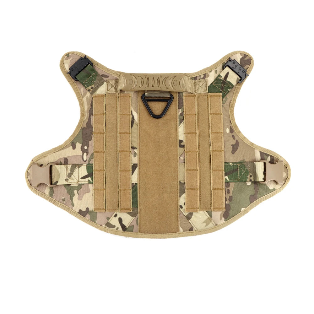 Tactical Dog Harness Set w/ Leash Collar Bags Patches for Large Dogs Training