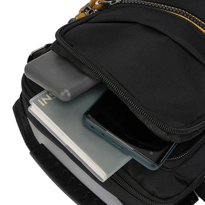 Men’s Nylon Flap Chest Bag Crossbody Sling Pack Large Capacity Travel
