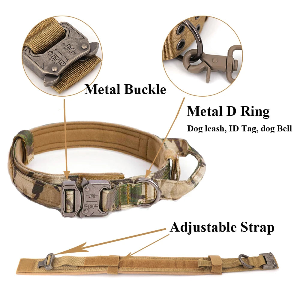 Tactical Dog Harness & Leash Set MOLLE No-Pull Vest for Large Dogs Training