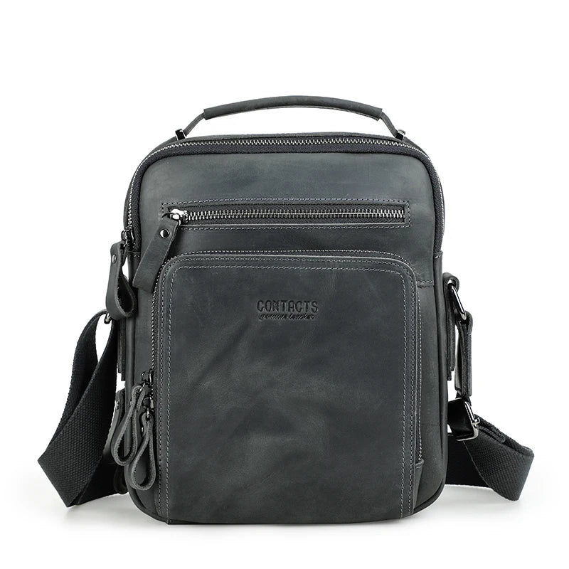 Genuine Leather Men Shoulder Bag Vintage Messenger Crossbody Sling Handbag